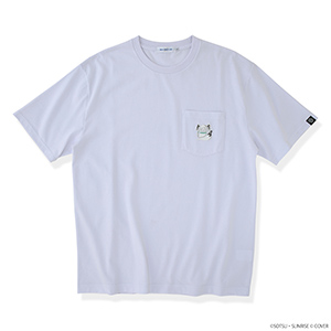 STRICT-G × hololive production SHIRAKAMI FUBUKI EMBLEM [MOBILE SUIT GUNDAM 00 VER.] Embroidered T-Shirt