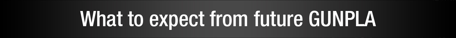 What to expect from future Gunpla